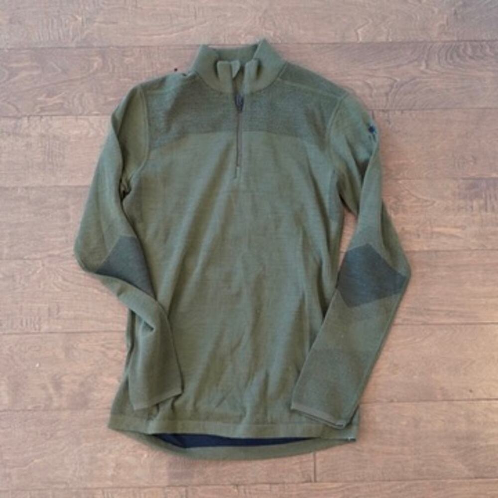 Smartwool Men's Intraknit Thermal Merino Base Layer 1/4 Zip Winter Moss Small